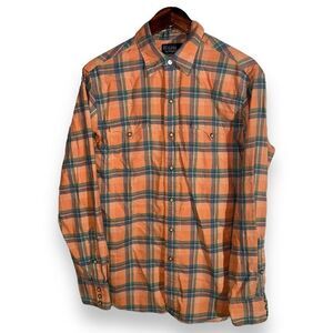 90s Orange Polo Ralph Lauren Western Pearl Snap Shirt Size M